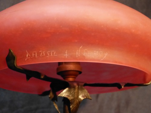 Daum et Majorelle - Art nouveau lamp &quot;Aux Chardons&quot; - 