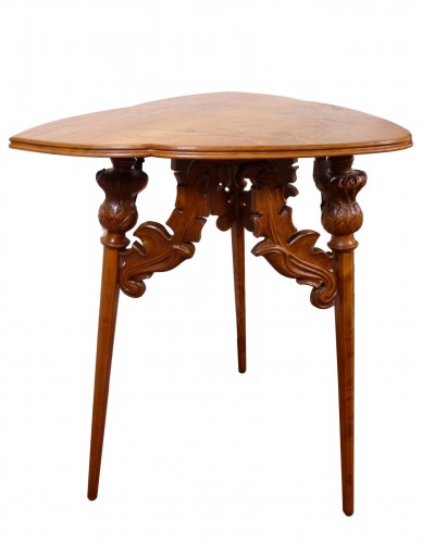 Emile Gallé - Art nouveau pedestal table with thistles