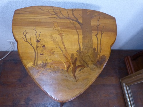 Furniture  - Emile Gallé - Art nouveau pedestal table with thistles