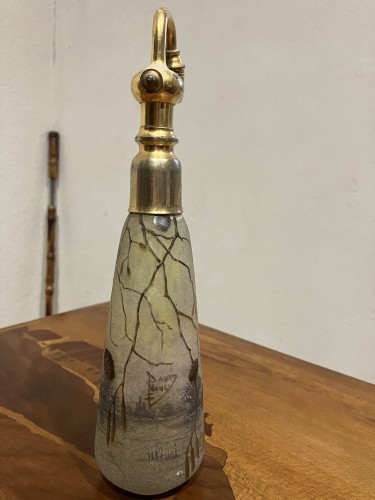 Art nouveau - Daum Nancy - flacon à parfum décor Aulne