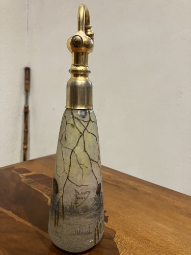 Art nouveau - Daum Nancy - Perfume bottle with Aulne decoration