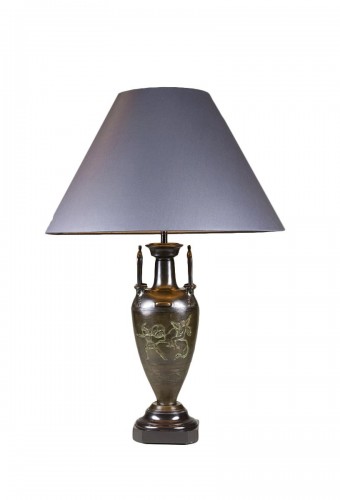 Vase fuseau monté en lampe