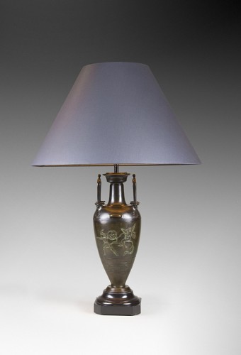 Vase fuseau monté en lampe - Galerie Wanecq