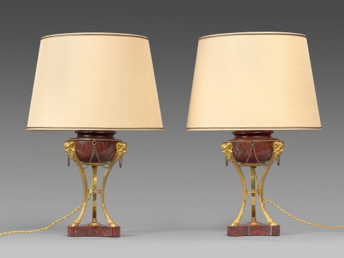 Pair of Athenian cassolettes mounted as lamps, late 18th century - 