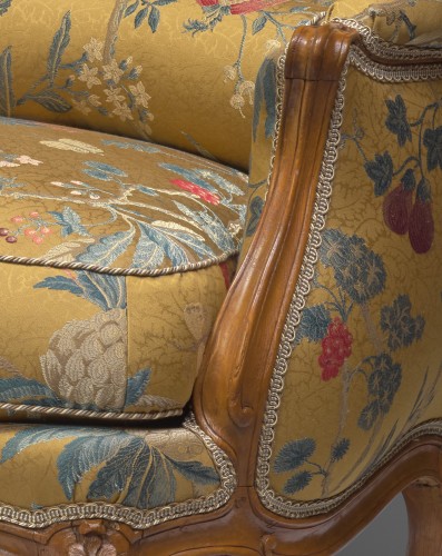 Large paire de bergères d'époque Louis XV, estampillée Etienne Meunier - Sièges Style Louis XV