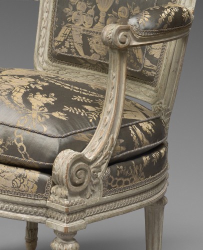 Rare paire de fauteuils estampillée J-B Boulard, époque Louis XVI - Sièges Style Louis XVI