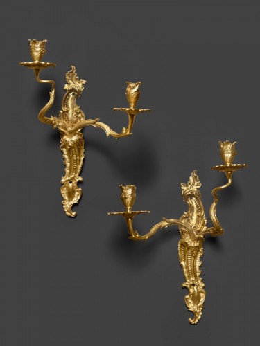 Pair of Rocaille wall lights circa 1730 - Lighting Style Louis XV