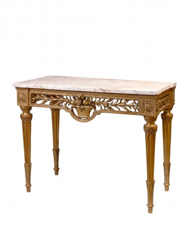 Louis XVI Provençal console in gilded wood