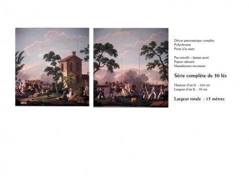 Gravures et livres anciens  - Papier peint à la main, les dernières batailles de Napoléon ou les cent jours