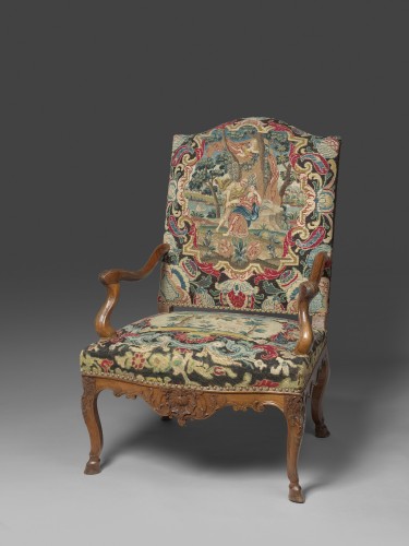 Rare Regence period settee and four large armchairs - 