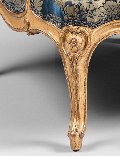 Louis XV - Suite de quatre larges fauteuils estampillée Gourdin, époque Louis XV