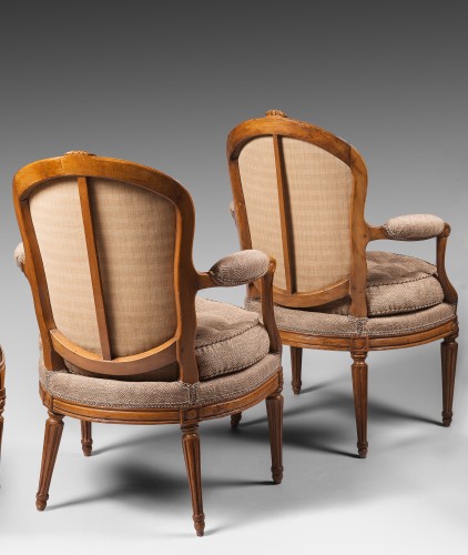 Seating  - A Pair of Transition Louis XV-Louis XVI armchairs stamped Boulard