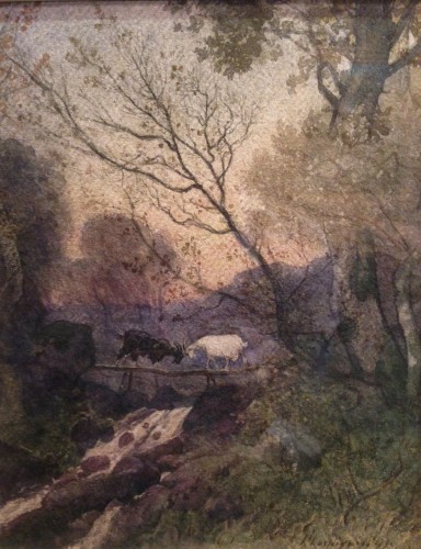Henri-Joseph Harpignies (1819 -1916) - Les deux chèvres