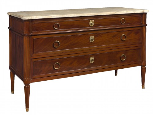 A large Louis XVI mahogany commode Stamped Feurstein and JMs