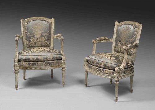 A rare Louis XVI pair of armchairs