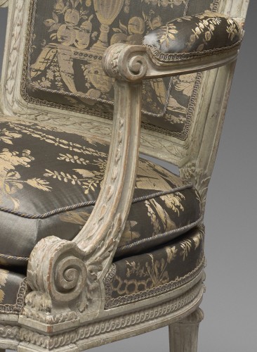 Seating  - A rare Louis XVI pair of armchairs