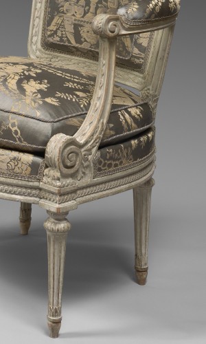 18th century - A rare Louis XVI pair of armchairs