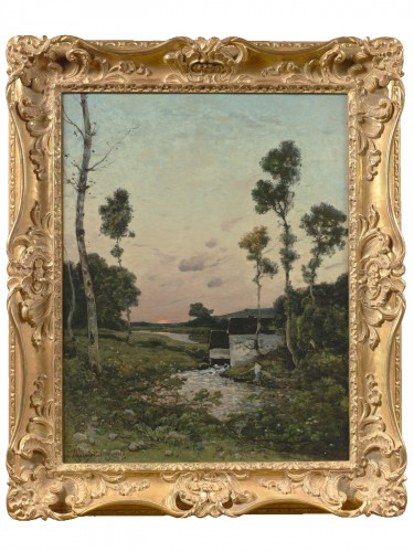 Henri-Joseph Harpignies (1819 -1916) - Paysage au moulin
