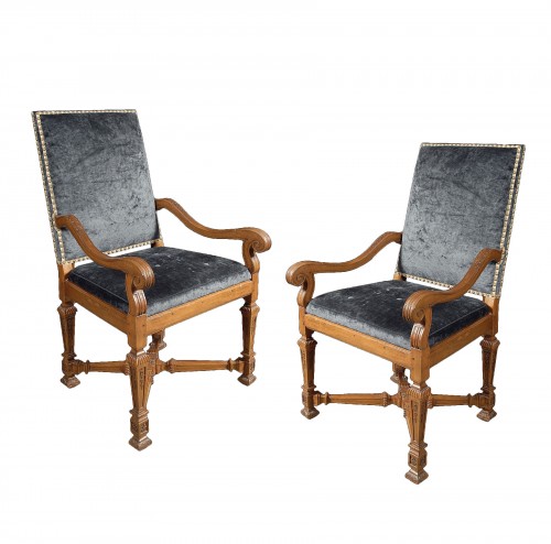 A Louis XIV pair of armchairs