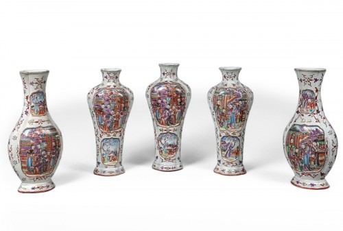 Garniture de cinq vase époque Qianlong