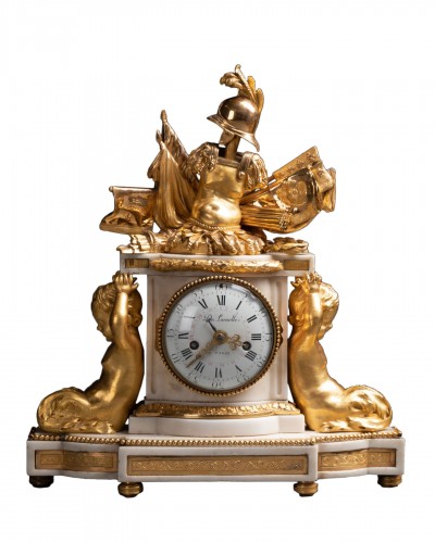 Pendule d'époque Louis XVI aux attributs de la France et de la Maison de Savoie