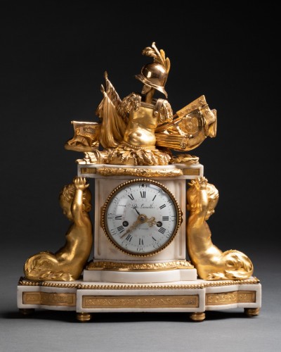 Antiquités - Pendule d'époque Louis XVI aux attributs de la France et de la Maison de Savoie