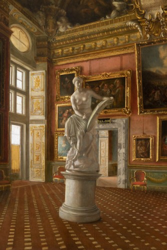 Santi Corsi - The interior of the Jupiter room at Pitti Palace - Paintings & Drawings Style Napoléon III