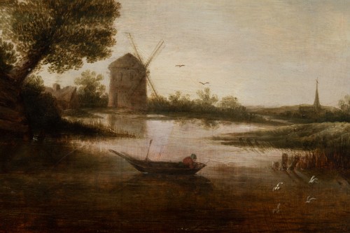 Paysage - Ecole hollandaise suiveur de Jan van Goyen ( 1596-1656 ) - Galerie William Diximus