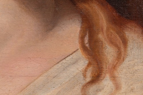 Etude d'une tête de femme - Ecole Italienne XIXe - Tableaux et dessins Style Restauration - Charles X