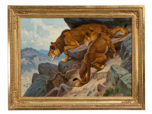 Georges-frédéric Rötig (1873-1961) - Lionnes en chasses