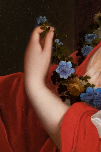 XVIIIe siècle - Portrait d’dlégante d’époque Régence