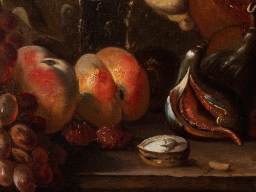 Tableaux et dessins Tableaux XVIIe siècle - Nature morte au perroquet et aux fruits Attribué À David De CONINCK