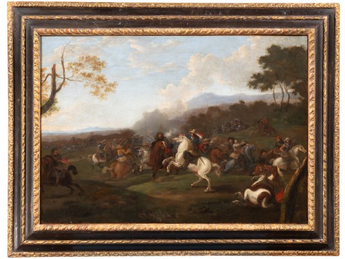Battle Scene Surrounded By Philips Wouwerman - Flemish School 17th C.