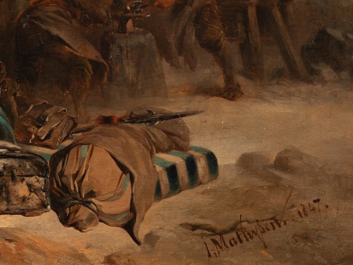 Antiquités - La halte des militaires - Jean Mathysen 19th century