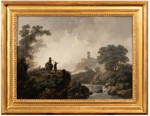 Jean-Baptiste Pillement (1728-1808) - Pair Of Landscapes - Paintings & Drawings Style Louis XVI