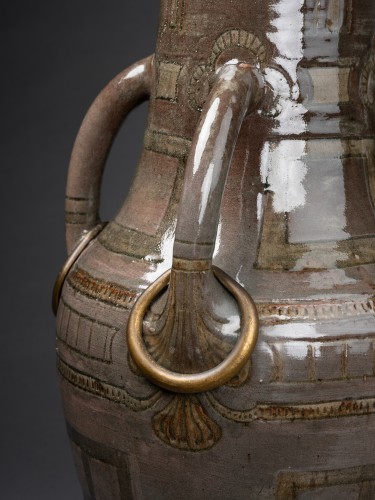 Auguste Delaherche ( 1857 – 1940 ) Très grand Vase à quatre anses - Galerie William Diximus