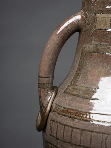 XIXe siècle - Auguste Delaherche ( 1857 – 1940 ) Très grand Vase à quatre anses