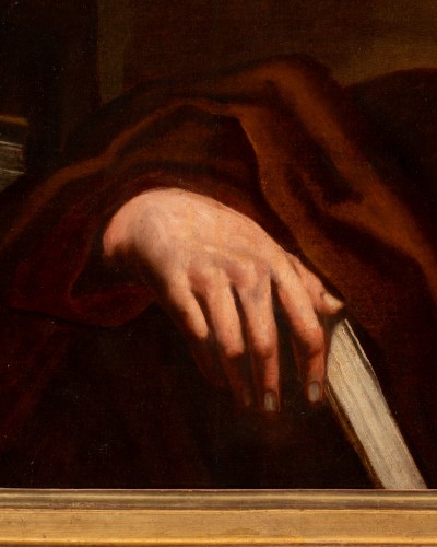 Portrait de philosophe tenant un livre, cercle de mattia Preti (1613-1699) - Galerie William Diximus