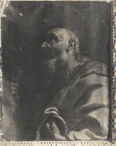 XVIIe siècle - Portrait de philosophe tenant un livre, cercle de mattia Preti (1613-1699)