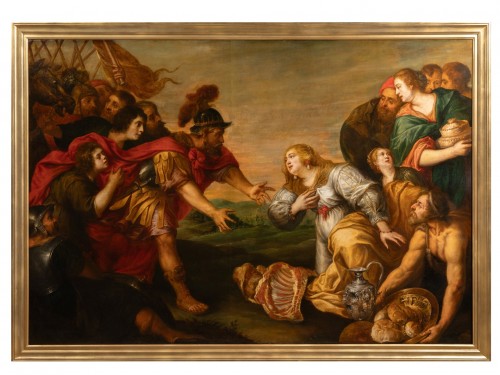 David et Abigaïl, Jan van den Hoecke (1611-1651), attribué - Tableaux et dessins Style 