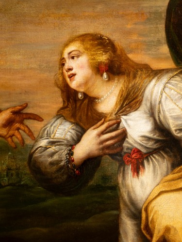 Tableaux et dessins Tableaux XVIIe siècle - David et Abigaïl, Jan van den Hoecke (1611-1651), attribué