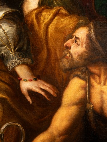 XVIIe siècle - David et Abigaïl, Jan van den Hoecke (1611-1651), attribué