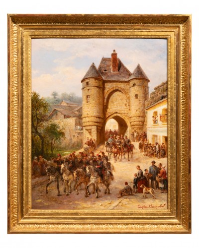 Eugène Charpentier (1811-1890) - Départ pour la revue, visite du général Séré de Rivières à Laon 