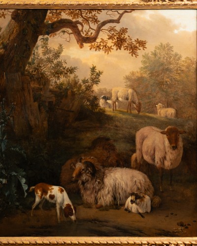 Paysage aux Moutons, chèvre et chien, Jan Van der Meer le jeune (1626-1705) - Galerie William Diximus