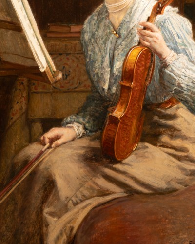 young Girl at her violin lesson , Ever Jan Boks ( 1838-1914 ) - 