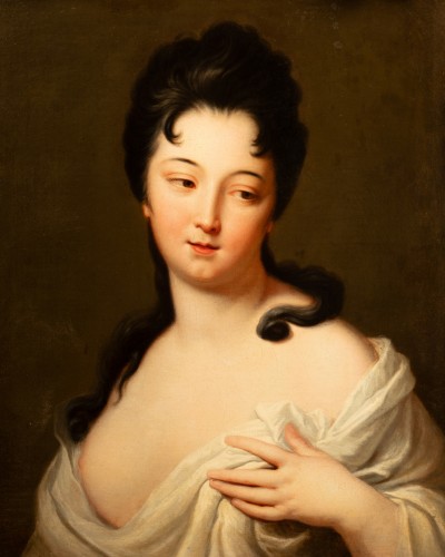 Portrait de jeune femme en buste, jean Baptiste Santerre - Paintings & Drawings Style 