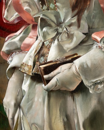 Ferdinand Toussaint (1873-1956) - Portrait d'une élégante femme flamande - Art nouveau