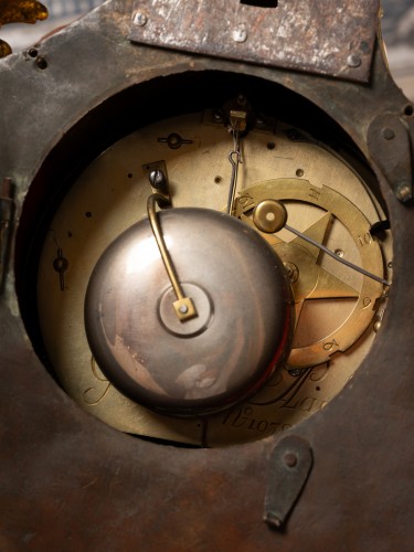 XVIIIe siècle - Cartel d’applique en bronze doré signé Gudin d’époque Louis XV