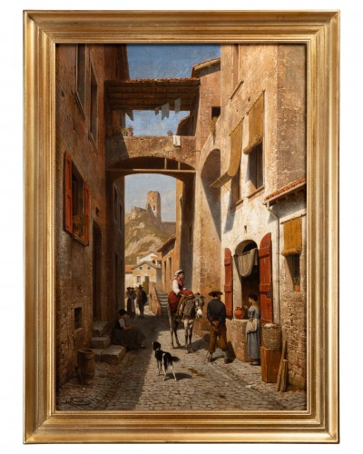 Rue animée d'un village italien, Jean François Carabin (1934 -1933)