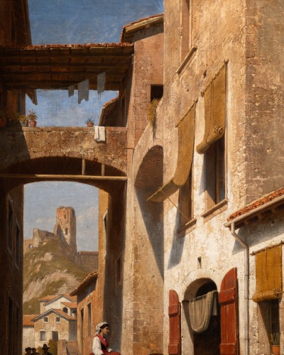 Rue animée d'un village italien, Jean François Carabin (1934 -1933) - Galerie William Diximus